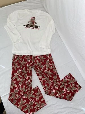Gymboree Gingerbread  Holiday Gymmies Pajamas Set Girls 7-8 - Image 1 of 4