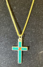 Vtg 14k Gold Filled Beautiful Christian Cross Necklace w/18"  Box Chain  ~ NIB