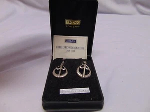 Vintage ORTAK Sterling Silver Charles Rennie Mackintosh Drop Earrings 1928 in bo - Picture 1 of 8