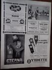 montre ETERNA + horlogerie VEDETTE SAVERNE + GITANES + WEIL ILLUSTRATION 1929