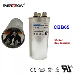 Condensador de CA de doble ejecución 30/5 uF 30+5 MFD 370V o 440V 50/60hz NUEVO EN CAJA - Imagen 1 de 3