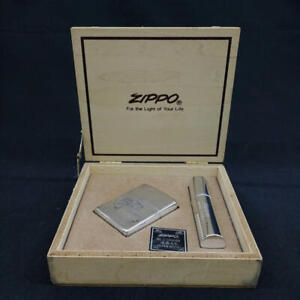 Vintage Zippo 1990 Fish Motif Limited Edition No. 00777 Silver Color Oil Lighter