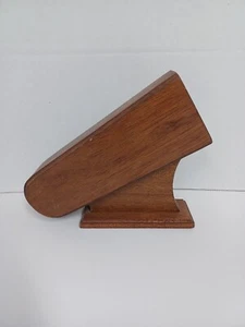 Vintage MCM Mid Century  Knife Block 4 Slot Solid Wood Lifetime Cutlery  - Picture 1 of 6