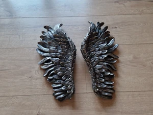 Wandbild Engelsflügel 43cm Wanddekoration Engel Figur Silber Deko Skulptur Bild - Bild 1 von 6