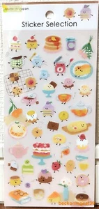 GAIA Friendly Food Sticker Selection Sweets Cake Pudding Donut Fruits MADE JAPAN - Picture 1 of 3