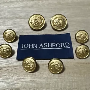 8 Button John Ashford Blazer Replacement Set Gold Tone 2 Piece Metal - Picture 1 of 6