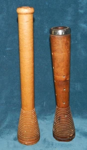 AWESOME ANTIQUE VINTAGE SPOOL/BOBBIN PAIR! Candle Holders - Picture 1 of 4