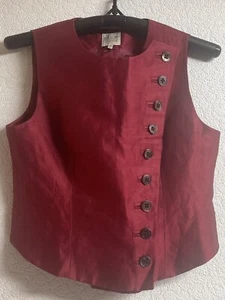 Women’s PAUW Amsterdam Linen & Silk  Sleeveless  Vest  Button Down Size 2 UK 12 - Picture 1 of 7