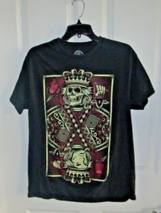 D.O.M Undead Reaper King of Spades Playing Cards Skull Black M Graphic T-Shirt - Bild 1 von 6