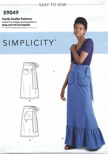 Simplicity S9049 Back Wrapped Prairie Skirt w Pockets Sz 6-14 UNCUT Pattern - Picture 1 of 4