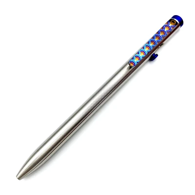 Tactile Turn - Titanium Slim Bolt Action Standard Size Pen Custom J-wave Clip - Image 1 of 4
