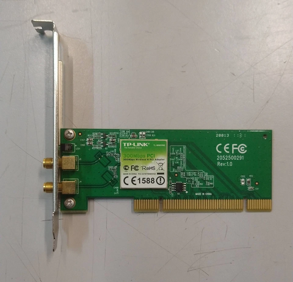 Scheda Wireless PCI TP-Link TL-WN851ND V1 Perfetta Windows 98se ME NT 2000 XP 7 - Immagine 1 di 2