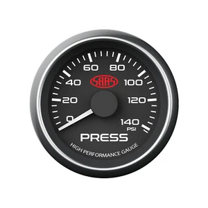 SAAS 0-140 Oil Pressure Gauge 52mm Black Dial Face - Picture 1 of 7