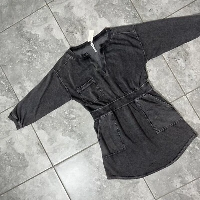 Vestido Suéter Tejido Anthropologie Práctica Diaria Manga 3/4 Negro Lavado Y2K Nuevo L Foto 1 de 4