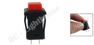 RC Lights Red add on Square push button on/off switch locking - Picture 1 of 1