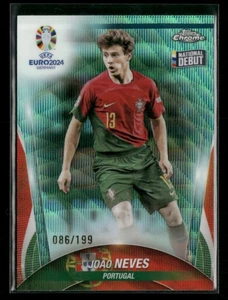 Joao Neves 2024 Topps Chrome UEFA Euro National Debut Aqua Wave 086/199 - Picture 1 of 2