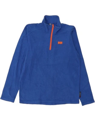 HELLY HANSEN Mens Zip Neck Fleece Jumper Medium Blue Polyester AH03 - Image 1 of 3