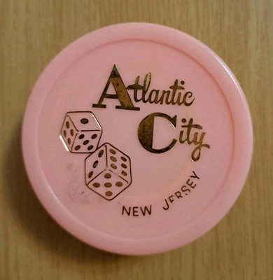 Vintage Pink Hard Plastic Atlantic City NJ Souvenir Collapsible Cup Pill Box - Image 1 of 4