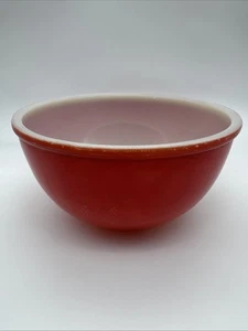 HTF Vintage Unmarked Older Fire King Oven Ware Primary Red Mixing Bowl 8.25” - Picture 1 of 14