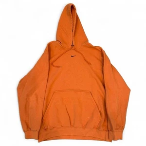 Vintage Nike Center Swoosh Hoodie Sweatshirt Orange Adult Size Large 90s Y2K VTG - Picture 1 of 6
