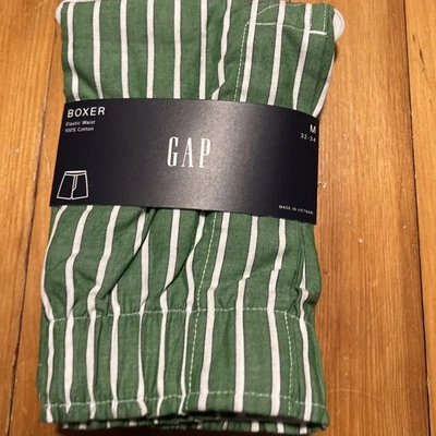 GAP в полоску боксера 100% хлопок мужчин средний зеленый / в полоску - Изображение 1 из 4