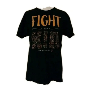 Fight Like a Kid Childhood Cancer Support T-Shirt schwarz Hanes Gr. Medium Baumwolle - Bild 1 von 5