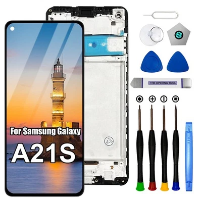 Repuesto Pantalla Táctil Para Samsung Galaxy A21S SM-A217F Conjunto LCD + Marco Foto 1 de 4