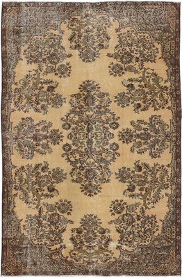 Tapete de área tradicional vintage oriental feito à mão 5'4" x 8'2" lã - Imagem 1 de 2