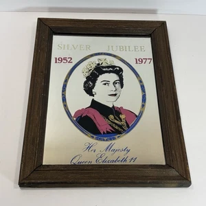 "Retrato espejo jubileo plata Su Majestad la Reina Isabel II 13x10"" de colección 1952-77" - Imagen 1 de 7