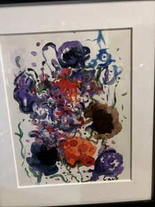 Quadro floreale originale John Laub olio su carta incorniciato 20" x 17" - Foto 1 di 12