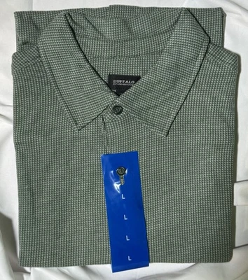 Camisa BUFFALO David Britton Calce Relajado Manga Corta Abotonada Verde Para Hombres Talla L Foto 1 de 2