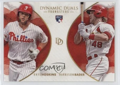 2018 Topps On Demand Dynamic Duals Red /10 Rhys Hoskins Harrison Bader Rookie RC - Image 1 of 2