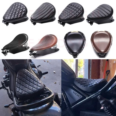 Solo Seat +Spring For Honda Bobber Chopper Rebel CMX 1100 250 Shadow VT 750 1100 - Image 1 of 4