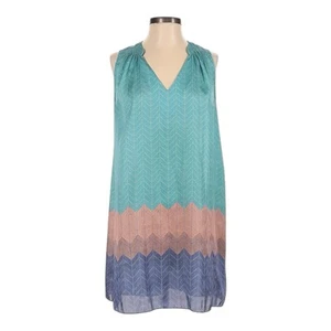 Anthropologie Nomad Morgan Blue Shift Dress Womens Small Camper Slip-on V-neck - Picture 1 of 2
