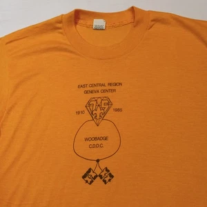 1985 BSA Boy Scouts East Central Region 75 yr Wood Badge T-Shirt XL Slim Vintage - Picture 1 of 6