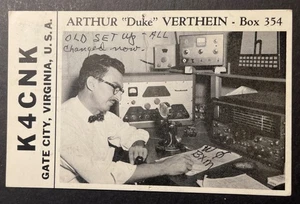 Ham Radio Arthur Duke Verthein Gate City Virginia chrome 1961 portrait - Picture 1 of 2