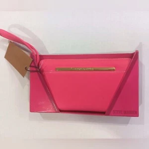 Portafoglio da polso Steve Madden nuovo con etichette in scatola zip con zip rosa flash box - Foto 1 di 6