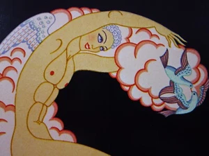 ERTE Letter S s Alphabet Series 1978 Ltd Vintage 12x9" Lithograph Art Print - Picture 1 of 5