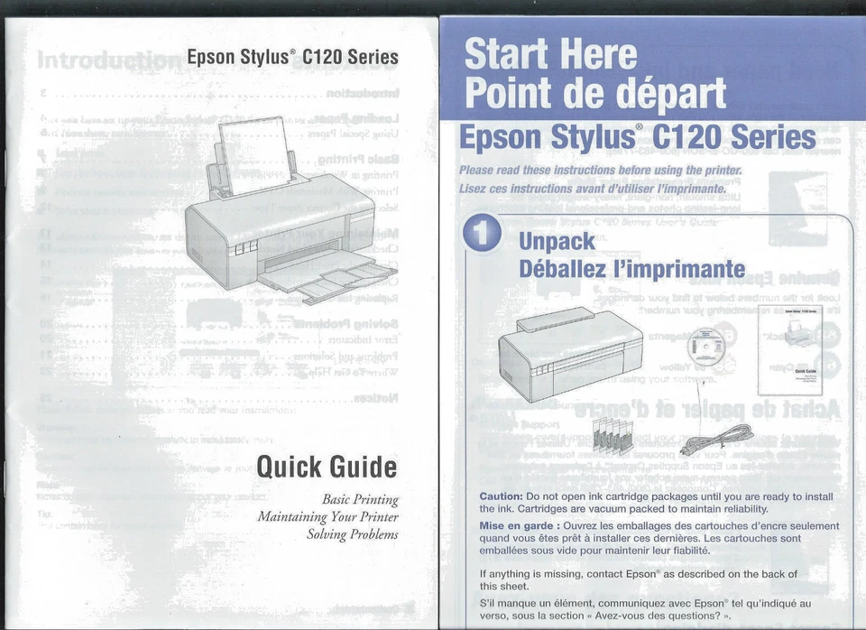 NEW Condition EPSON stylus C120 Series Quick Guide & SETUP - Image 1 of 1