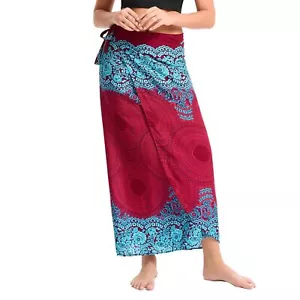 Women Beach Bathing Suit Bohemian Swimsuit Wrap Skirt Lightweight Soft Cover Up - Picture 1 of 6