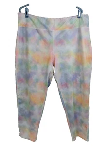 Plus Size 3X Pro Player Wicking Yoga Workout Pants Multicolor Rainbow - Picture 1 of 8