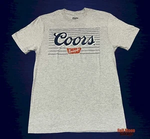 New Coors Banquet Beer 1873 Classic Logo Gray Men's Vintage T-Shirt - Picture 1 of 2
