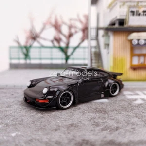 Flame 1/64 Scale Porsche 964 RWB Black1 Diecast Car Toy for boys gift Collection - Picture 1 of 6