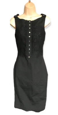 Karen Millen Dress Occasion cocktail Event Uk 8 10 Black LACE BUTTON S - Image 1 of 4