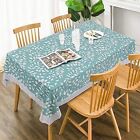 Vinyl Table Clothes For Rectangle Tablesvinyl 58 X 84 Inch Blue Leaves