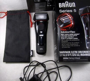 BRAUN 5030s Electric Razor in BOX (FOR PARTS?) w/Charger, Case, Booklet - Picture 1 of 11