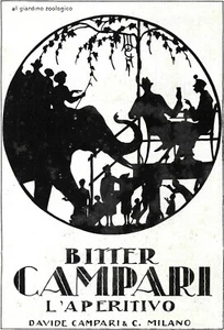 U. Mochi-CAMPARI-al giardino zoologico- APERITIVO Pubblicità originale 1927 - Picture 1 of 1