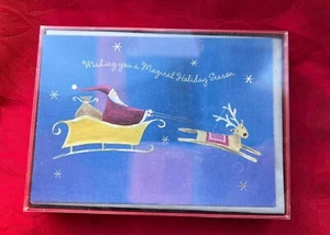 Tarjetas de felicitación navideñas 12 en caja The Gift Wrap Company trineo de Santa - Imagen 1 de 5