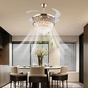 42-inch 6-speed Ceiling Fan Light Indoor Remote Led Chandelier Timing 1/2/4h - Picture 1 of 19
