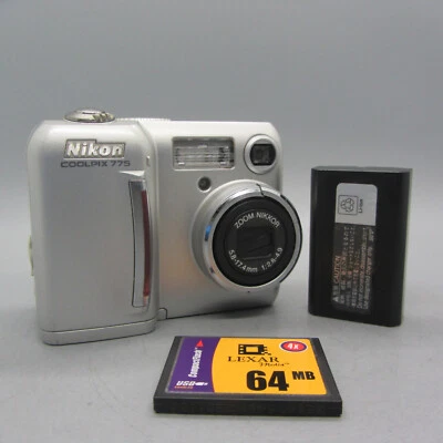 Nikon Digital Camera Coolpix 775 2.1MP Silver Tested - Image 1 of 4